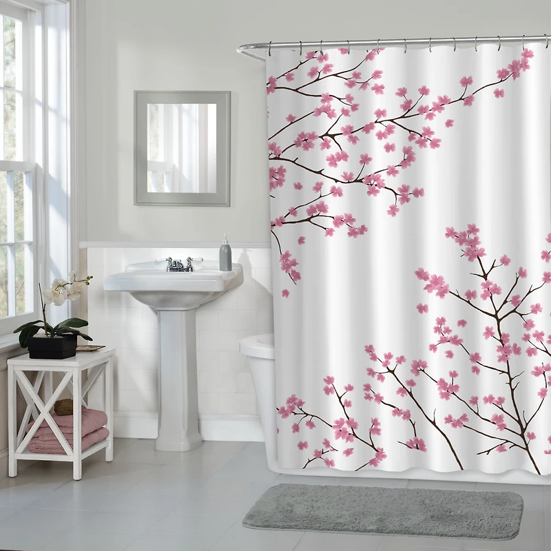 Hometrends Decorative Fabric Shower Curtain with Botanical Designs