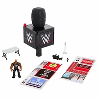 WWE Knuckle Crunchers Final Boss Microphone Playset with The Rock Action Figure & 2 Accessories, WWE KC Final Boss Mic Playset