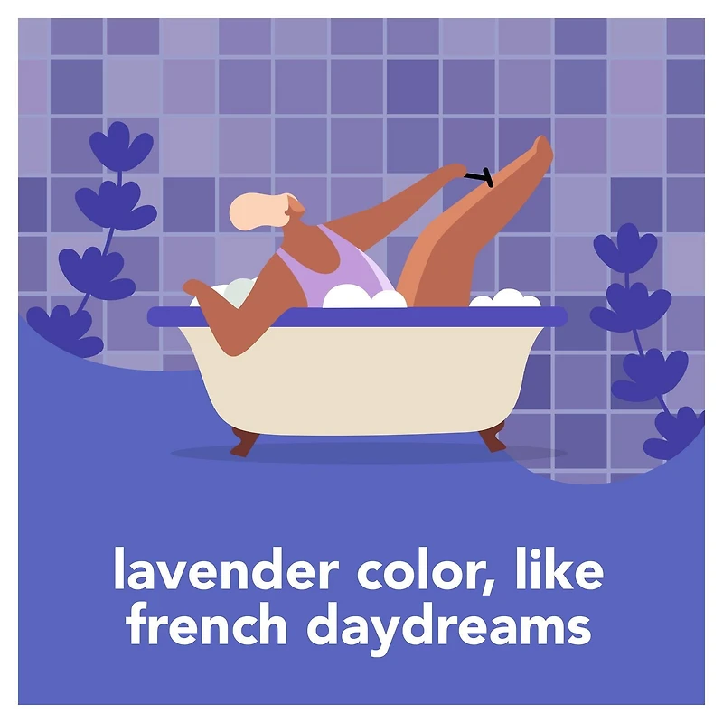 joy lavender razor for women, shave kit with 1 handle + 2 razor blade refills