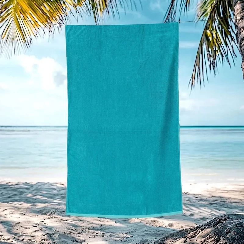 Serviette de plage réversible unie Mainstays, cobalt/bleu, 1 pièce, 91,4 cm x 182,9 cm