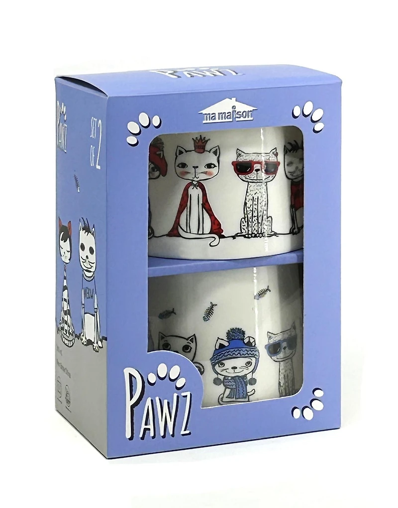 PAWZ Jeu de 2 Tasses de Chats