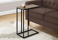 Monarch Specialties Table D'appoint, En Forme De C, Bout, Côté, Collation, Salon, Chambre À Coucher, Métal, Stratifié, Brun, Noir, Contemporain, Moderne
