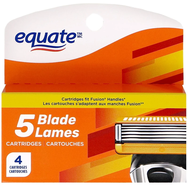 Cartouches de rasoir à 5 lames pour hommes Equate 4 cartouches