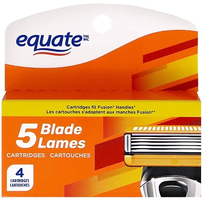 Cartouches de rasoir à 5 lames pour hommes Equate 4 cartouches