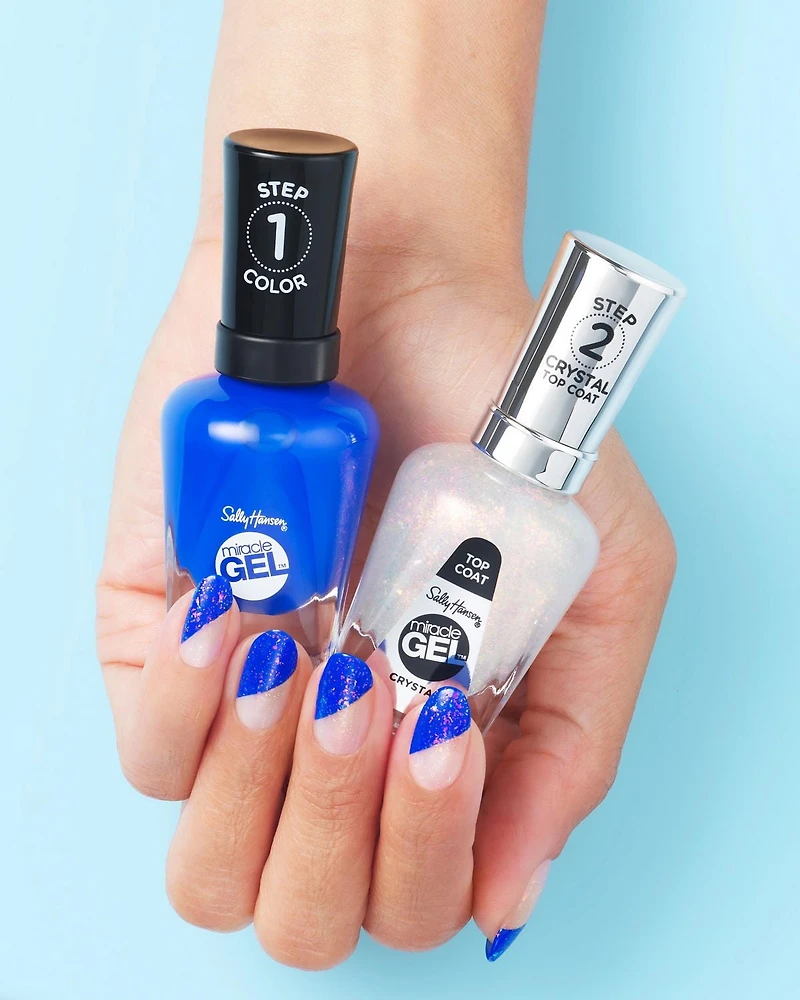 Sally Hansen - Vernis de finition Miracle Gel™, système de simili-gel en 2 étapes, sans lampe UV, jusqu'à 8 jours de couleur et brillance Couleur anti-écaillement et longue tenue