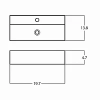American Imaginations -in. W Above Counter White Bathroom Vessel Sink For 1 Hole Center Drilling AI