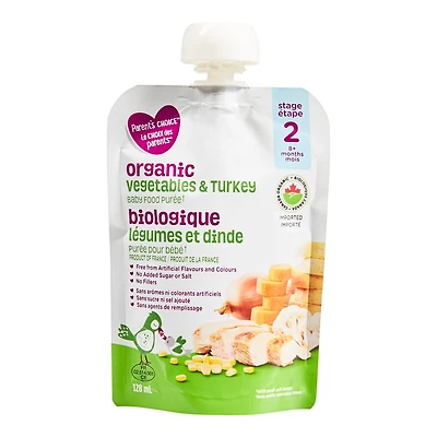 Purée pour bébé biologique légumes et dinde Le Choix des Parents