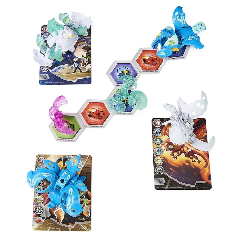Bakugan Evolutions, Battle Strike Pack Dragonoid et Sluggler, 6 figurines articulées Bakugan, 9 cartes à collectionner et 8 BakuCores, jouets pour garçons à partir de 6 ans