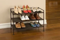 Seville Classics 3 Tier Resin-Wood Shoe Rack