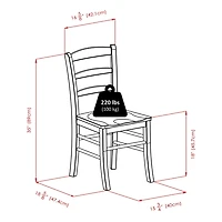 Winsome Perrone 3pc Drop Leaf Dining Table Set with Ladder Back Chair