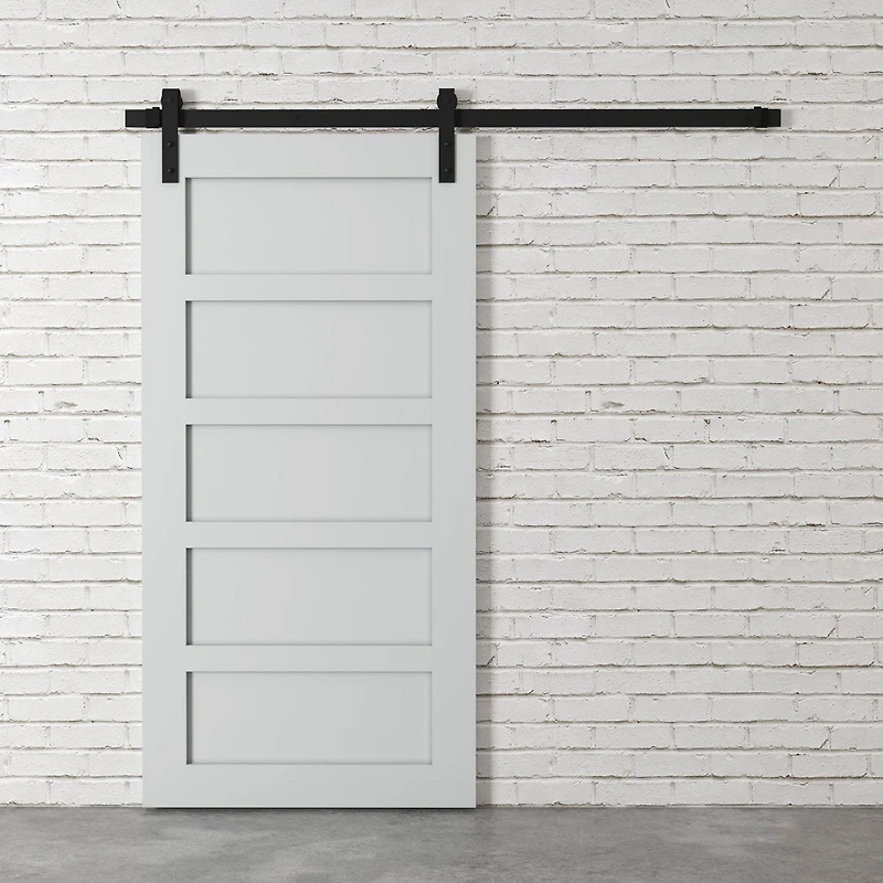 Urban Woodcraft Soho 5 Panel Solid Wood Barn Door (Grey)