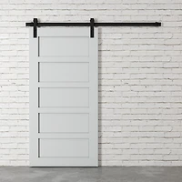 Urban Woodcraft Soho 5 Panel Solid Wood Barn Door (Grey)