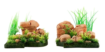 Penn Plax Insta-Aquascape 2 Piece 10 Gallon Tank Decor- resin