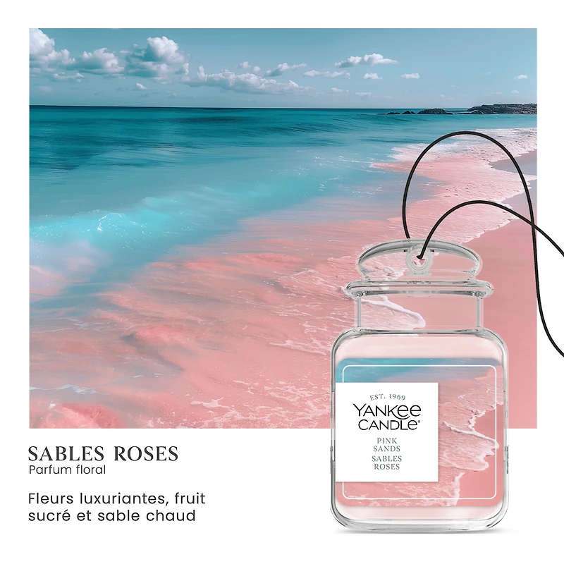 Yankee Candle Car Jar Ultimate Air Freshener, Pinks Sands - Neutralizes Odours Up To 30 Days