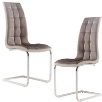 Chaise de salle à manger canadienne Texas wengé et blanc (Ensemble de 2)