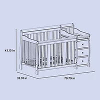 Lit de Bébé 5-en-1 avec Table à Langer Attachée Portofino de Storkcraft