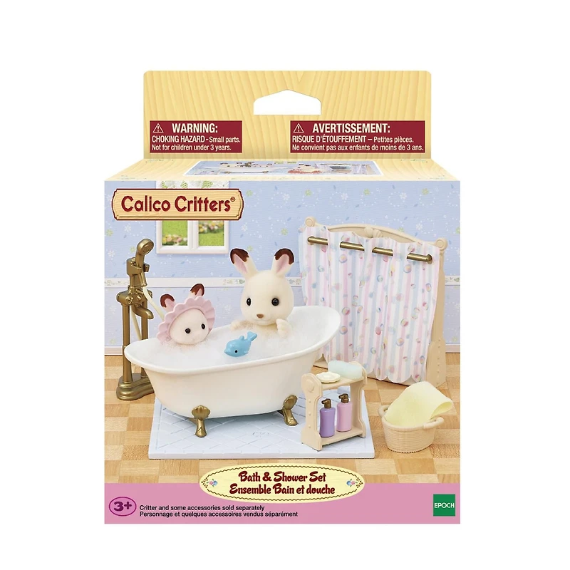 Ensemble de bain et de douche Calico Critters, meubles et accessoires pour maison de poupée