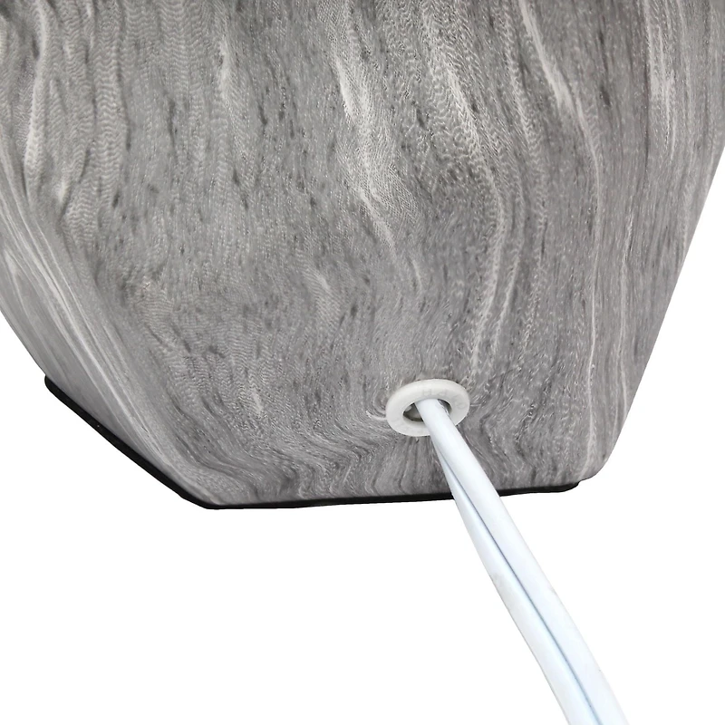 Simple Designs Round Prism Mini Table Lamp with White Fabric Shade