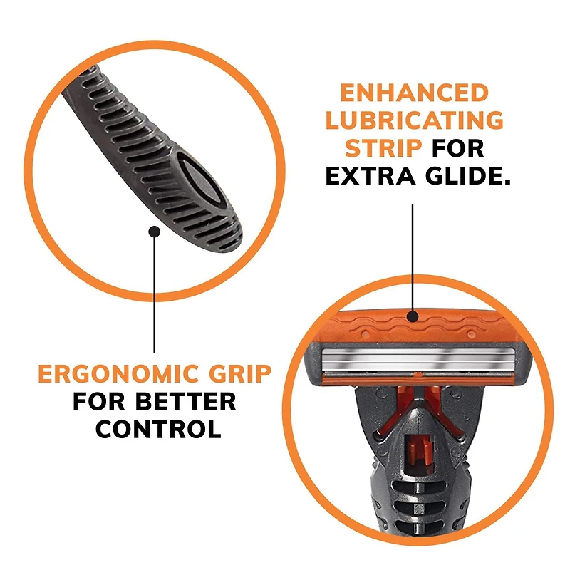 Rasoir jetable rechargeable pour hommes BIC Comfort 3 Hybrid, lames de rasoir, 3 lames, 2 manches et 20 cartouches, pour un rasage confortable, paquet de 20. paquet de 20