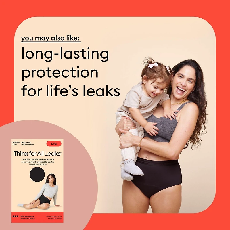 Culotte confortable pour tous les jours Thinx for All Women, sous-vêtement pour les règles contre les fuites, taille grande, noir THINX UW LRG1