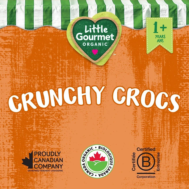 Little Gourmet Crunchy Crocs Peanut Butter Organic Toddler Snack, Puffed wholegrain snacks