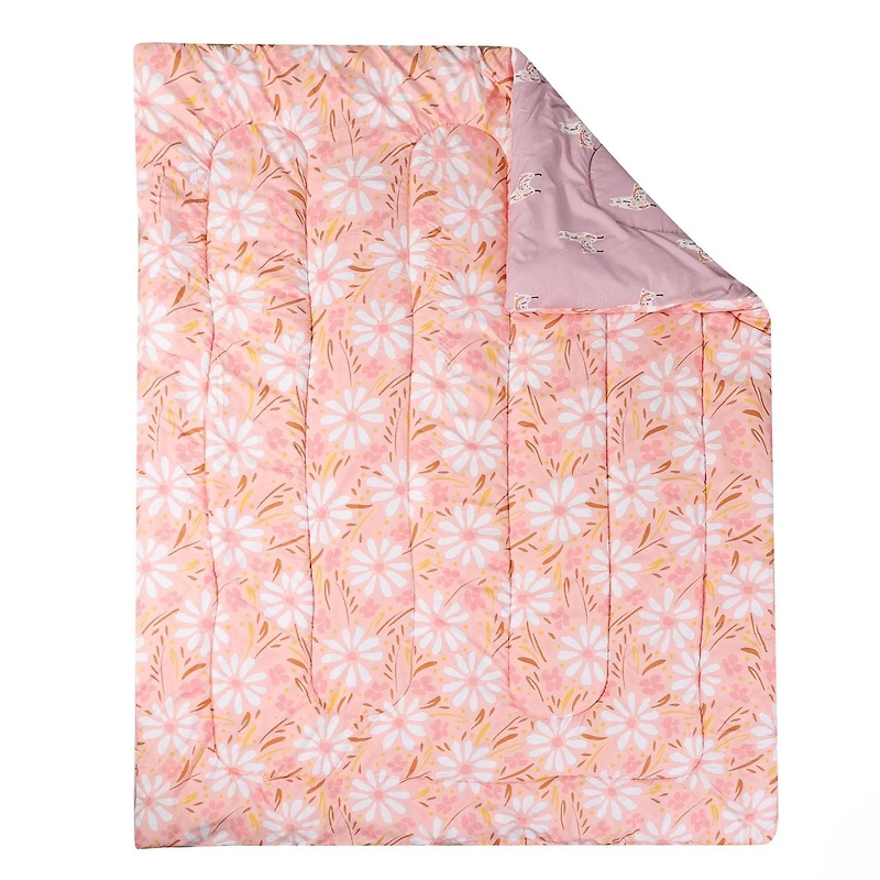 5-Piece Full/Double Bedding Set, Pink Daisy