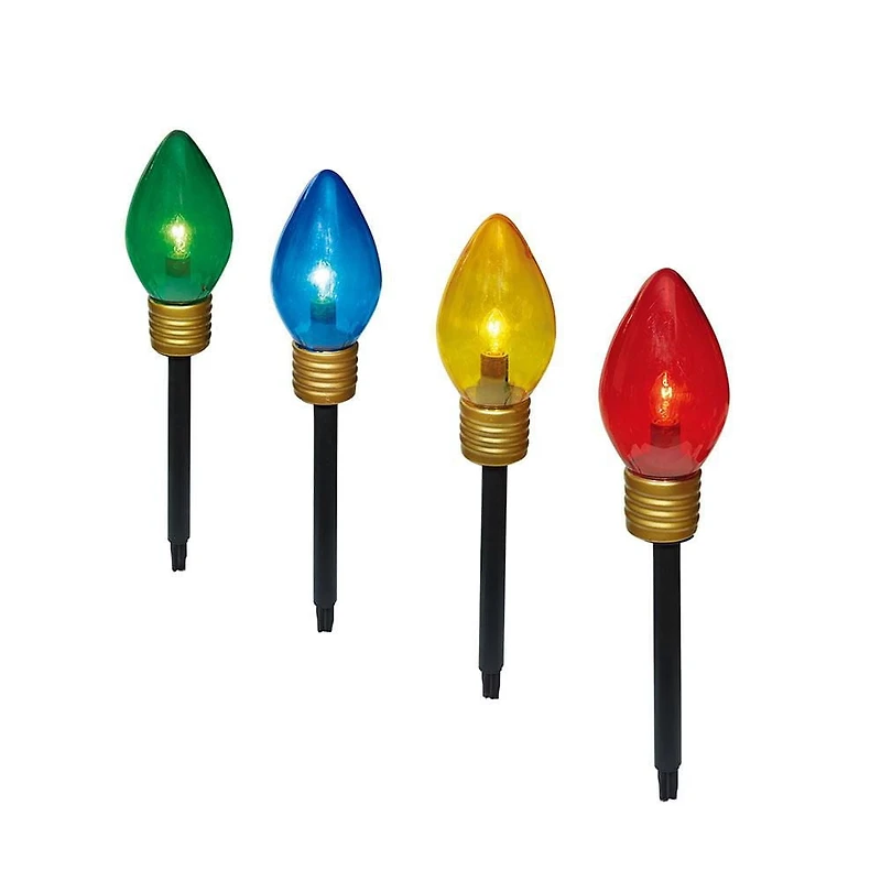 Ensemble de 4 lampadaires pour pelouse Holiday Time Jumbo, multicolores