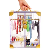 Rainbow High™ Deluxe Fashion Closet Playset – Create 400+ Fashion Combinations! Portable Clear Acrylic Toy Closet Features 31+ Fashion forward pieces