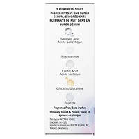 Super sérum réparateur de nuit 5 en 1 de Olay Sérum léger renouvelant pour le visage  Soin de la peau correcteur de rides avec acide salicylique, niacinamide, acide lactique, glycérine, peptide 50ML