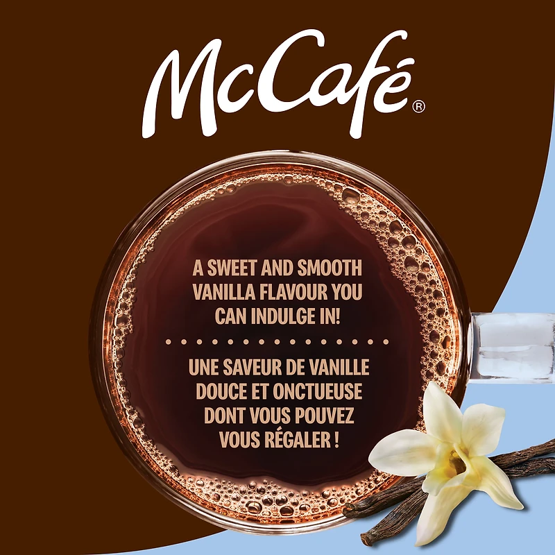 Assortiment de 24 capsules de café aromatisées McCafé (noisette, caramel, vanille française).