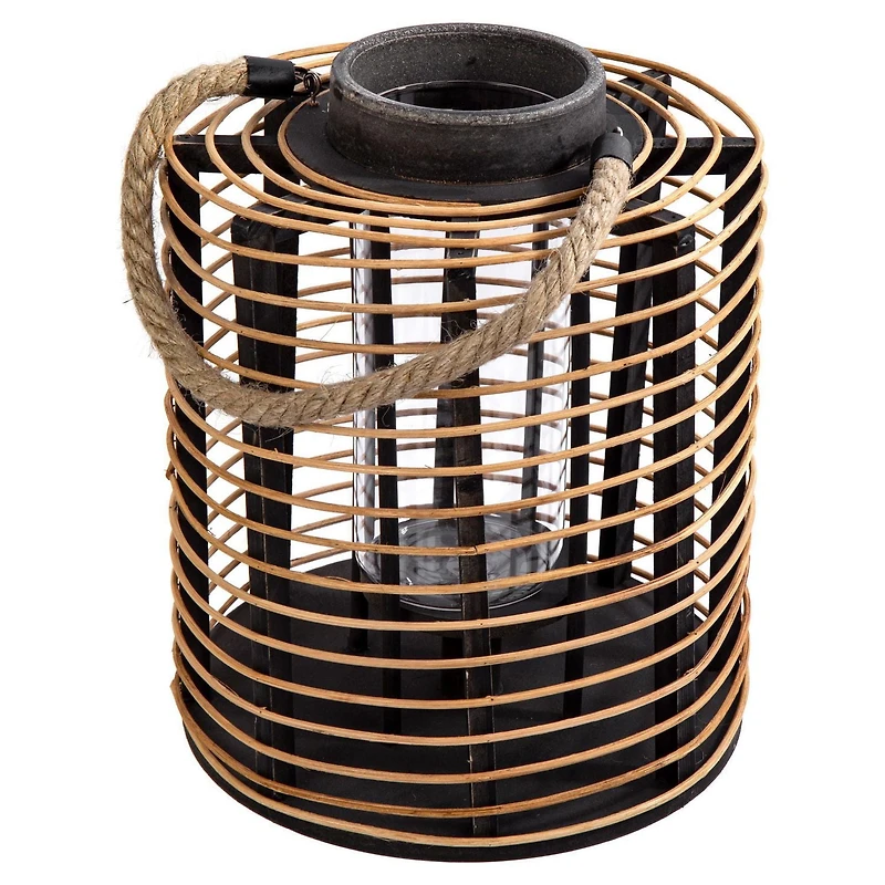 Truu Design, Cylindrical Rattan and Wooden Lantern