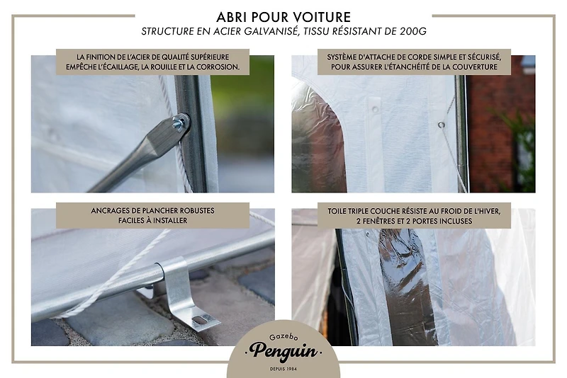 Car Shelter 11 ft. X 20 ft. in Clear