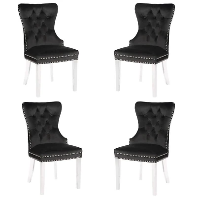 WINGBACK DINING CHAIR in Black SET OF 4