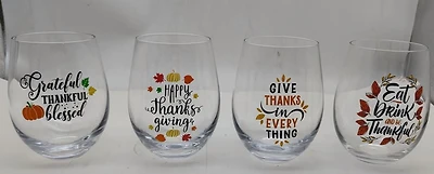 Stemless wine glass.