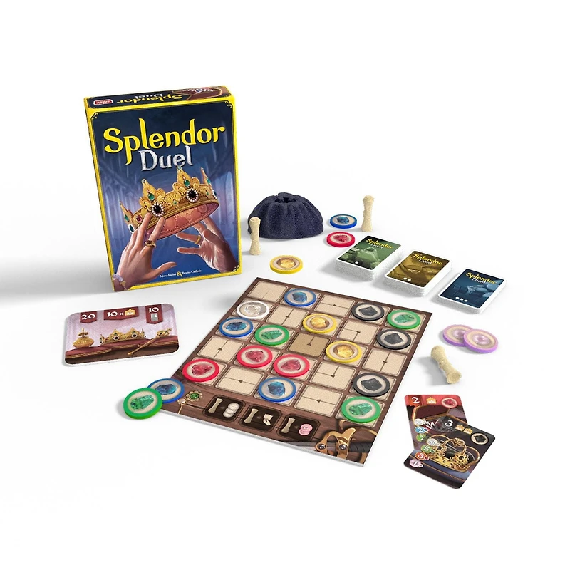 Splendor-Duel - French and English version - Family Board Game - Board Game for Adults and Family - Strategy Game - Ages 10+ - 2-players-Average Playtime 30 minutes- Made by Space Cowboys