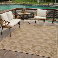 Tapis d'interieur exterieur abstrait Rug Branch Hogar, marron beige, moderne - Salon, chambre, salle a manger et cuisine