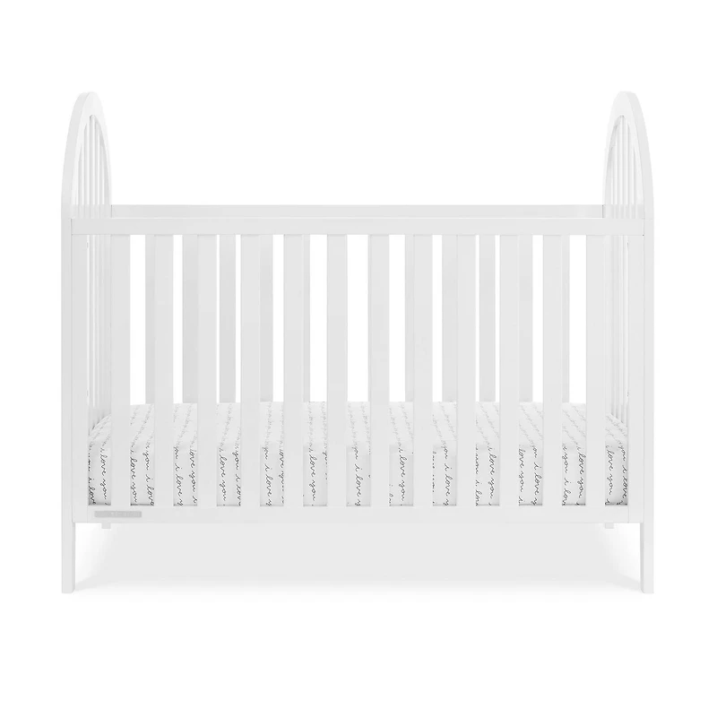 Delta Children Milano 4-in-1 Convertible Crib - Greenguard Gold Certified, Bianca White