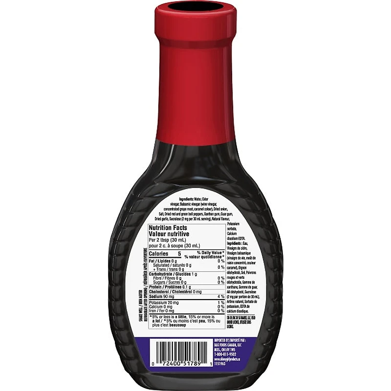 Skinnygirl, Fat-Free, Sugar-Free Balsamic Vinaigrette Salad Dressing, 237 mL