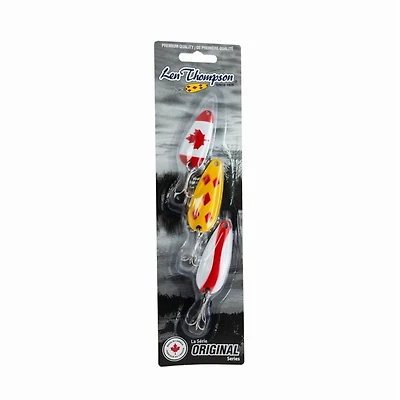 Ensemble de leurres 3 pièces de Len Thompson – 03CE - Canadian Edition Kit – Original Series  (Couleurs assorties ; Canadienne, jaune et rouge, rouge et blanche)