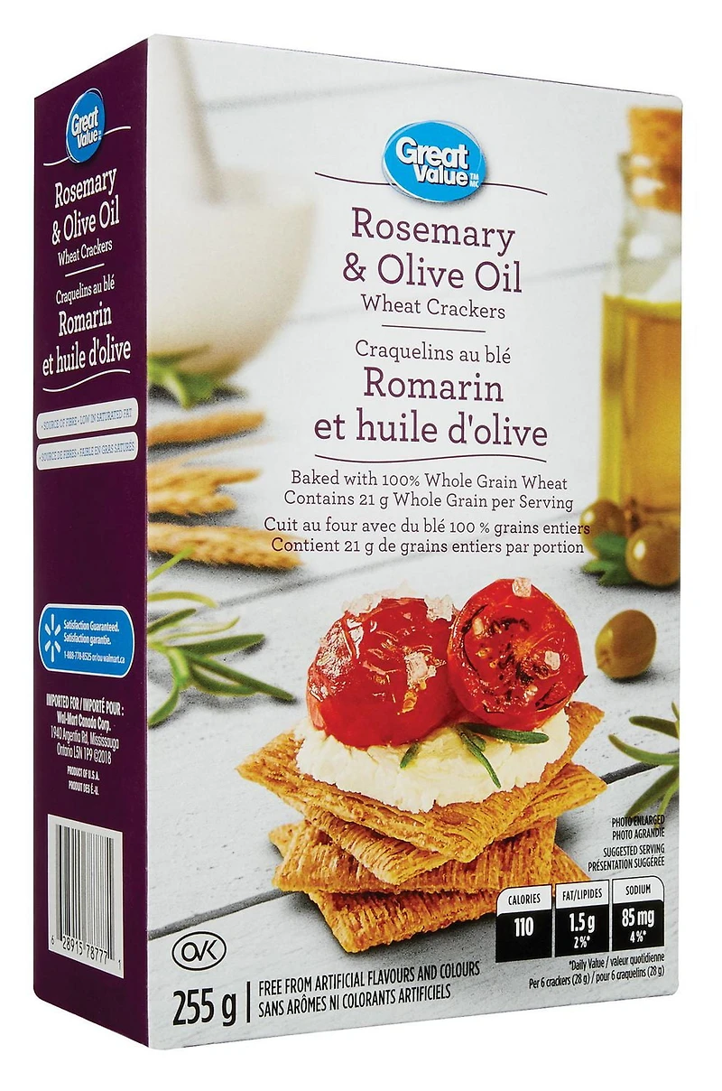 Great Value Rosemary & Olive Oil Wheat Crackers