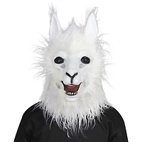 Façon de célébrer un accessoire de costume de masque d'alpaga blanc animalier unisexe pour adultes