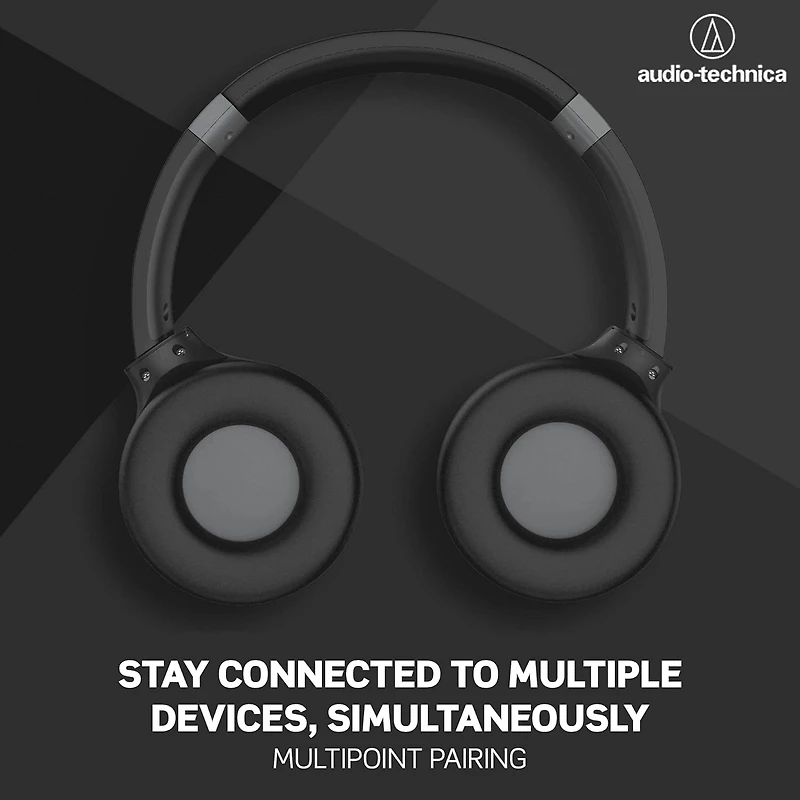 Audio-Technica ATH-S220BTBK Wireless On Ear Headphones, Black