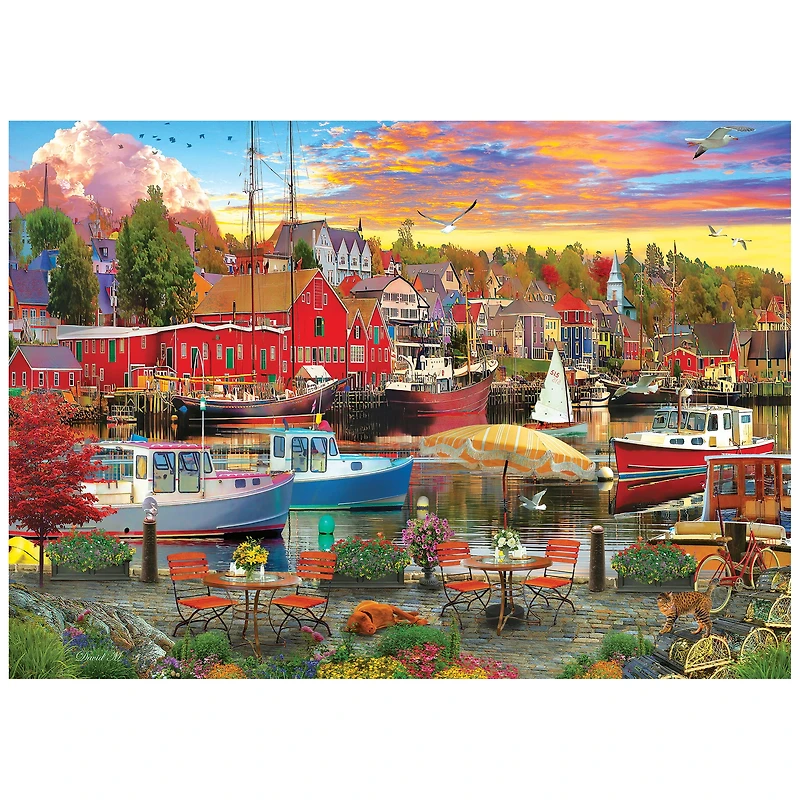 RoseArt - Colorluxe 1000 pièces - Harbour Side Cafe - Puzzle emboîtable pour adulte