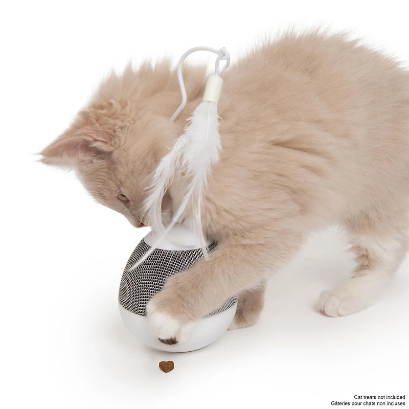 Catit PIXI Spinner Electronic Cat Toy, White & Grey