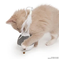 Catit PIXI Spinner Electronic Cat Toy, White & Grey