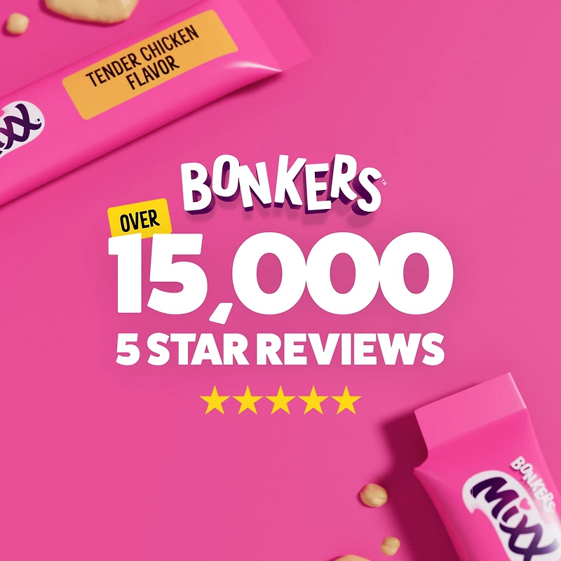 BONKERS™ Licky Tubes™, gâteries crémeuses pour chat à saveur de poulet, 4 tubes Emballage de 4 gâteries à saveur de poulet