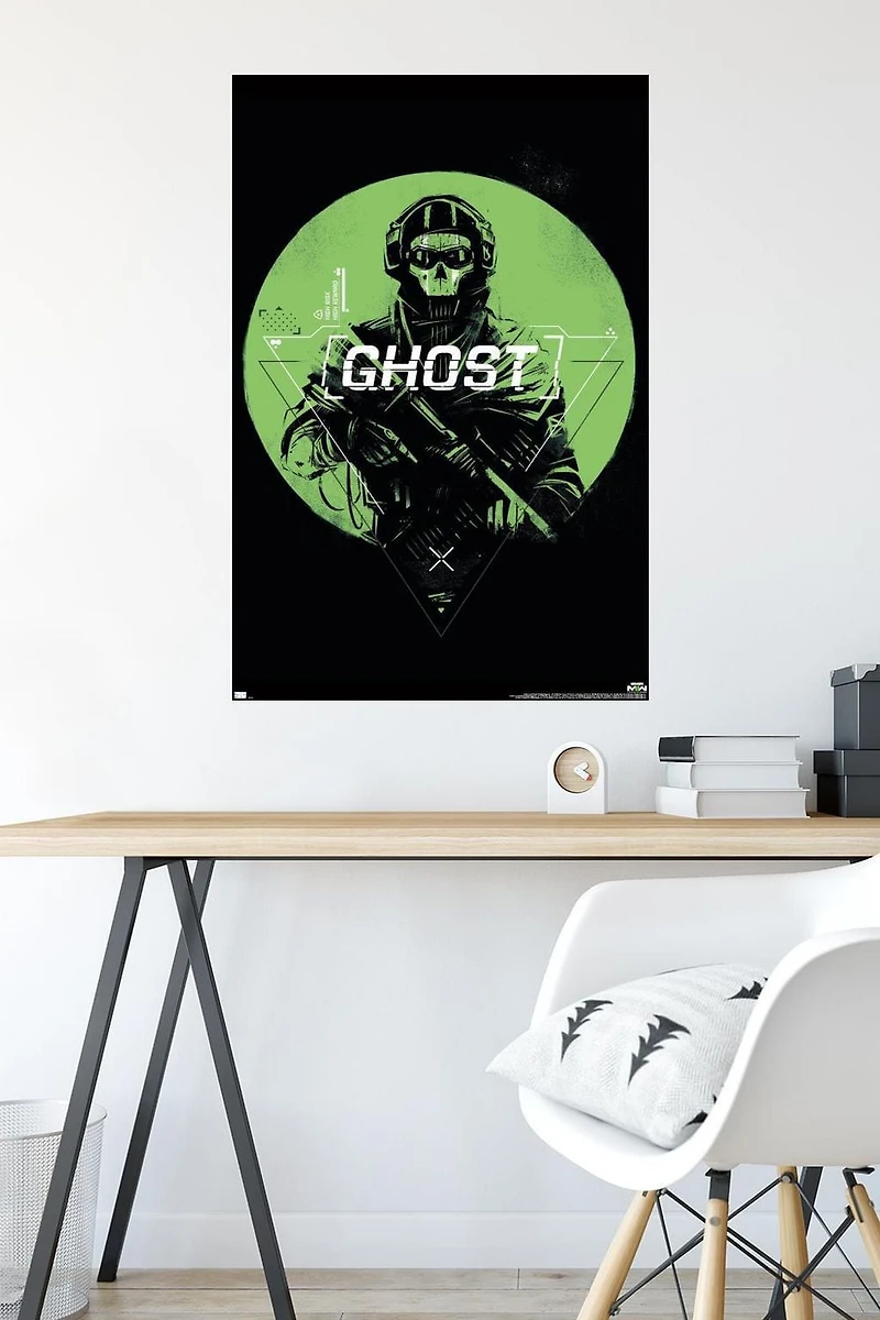Call of Duty: Modern Warfare 2 - Ghost Emblem Wall Poster, 22.375" x 34"
