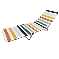 Chaise longue de plage en tissu, rayures multiples