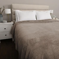 Jacquard Velvet Touch Blanket, Grey 98" x 112"
