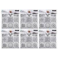 Truu Design Tuiles murales auto-adhésives Peel and Stick Accent Unique, 10 x 10 pouces, gris, 6 pièces